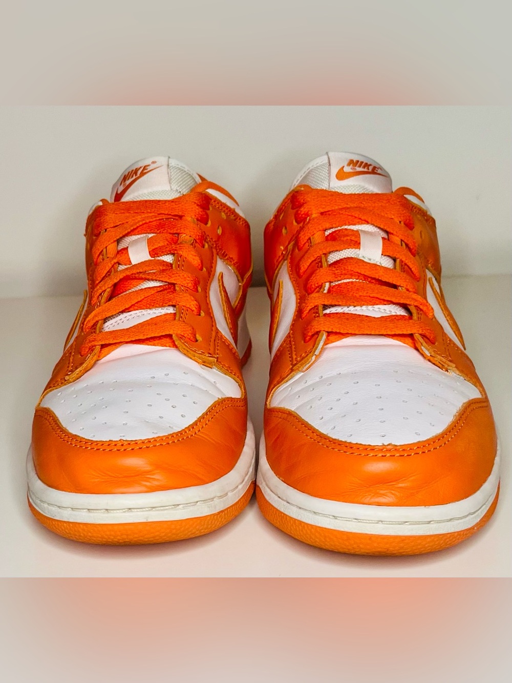 Nike Dunk Low Orange White Sneakers - Picture 5 of 7